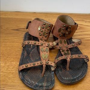 Sandals with thick ankle straps & embellishments